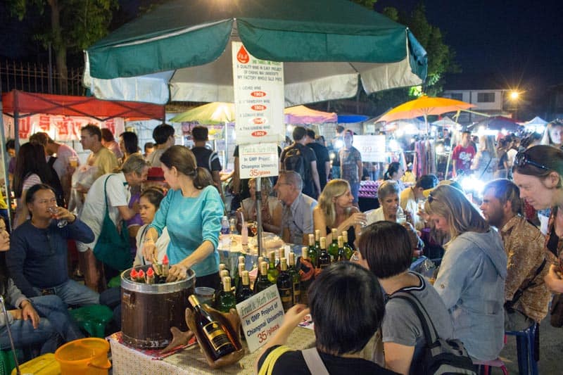 Saturday walking street Chiang Mai wine